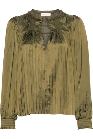 ULLA JOHNSON Leah pliss?? satin blouse