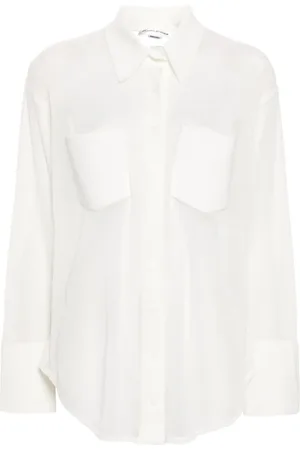 Victoria Beckham Logo-embroidered fine-knit shirt