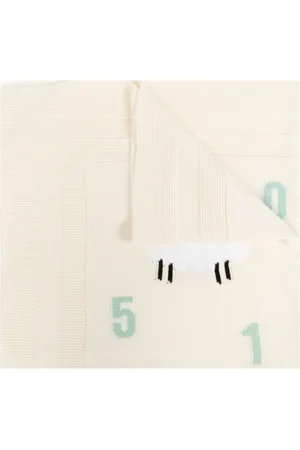 Stella McCartney Number knitted cotton baby blanket