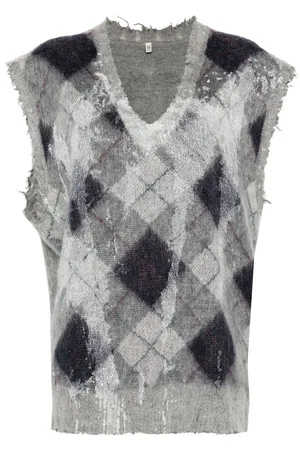 R13 Argyle-knit vest