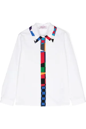 PUCCI Junior Giardino-trim poplin shirt
