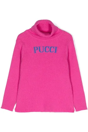 PUCCI Junior Intarsia-knit logo jumper