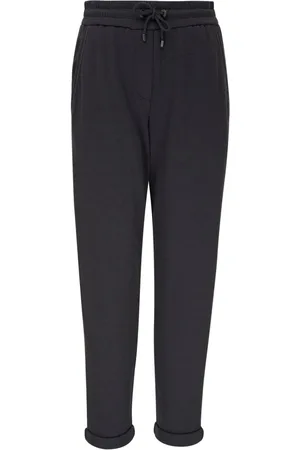 Brunello Cucinelli Turn-up drawstring-waist track pants