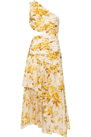 ZIMMERMANN Golden asymmetric maxi dress