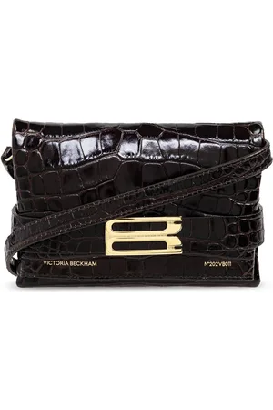 Victoria Beckham Croc-effect logo-plaque crossbody bag