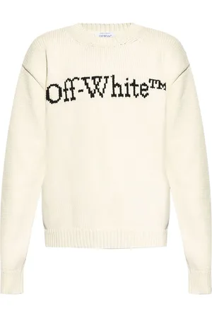 OFF-WHITE Logo-intarsia cotton-knit jumper