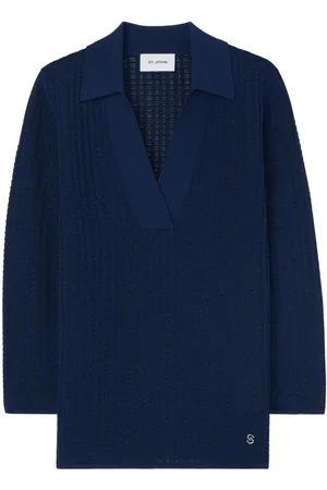 ST. JOHN Logo-plaque knitted jumper