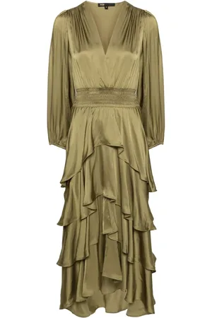 Maje Draped tiered maxi dress