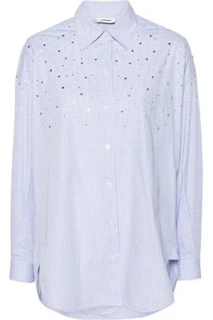 Sandro Rhinestoned cotton shirt