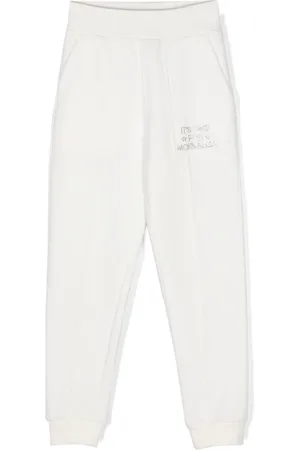 MONNALISA Rhinestone-logo track pants