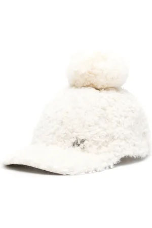 MONNALISA Faux-shearling logo-plaque cap