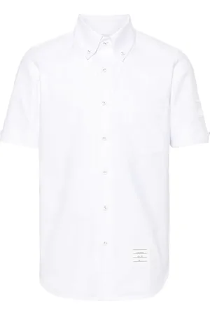 Thom Browne Logo-patch cotton shirt