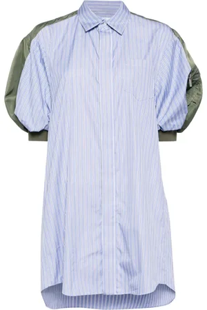 SACAI Panelled striped mini dress