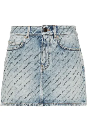 Balenciaga Logo-print denim mini skirt