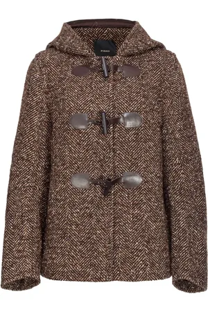 Pinko Herringbone-pattern hooded jacket