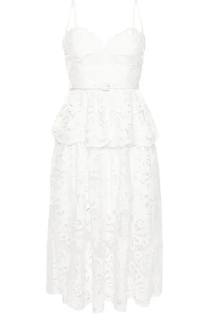 Self-Portrait Guipure-lace flared dress