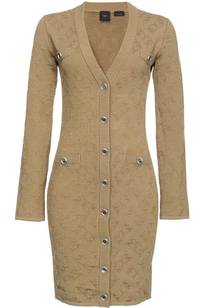 Pinko Jacquard knitted V-neck dress