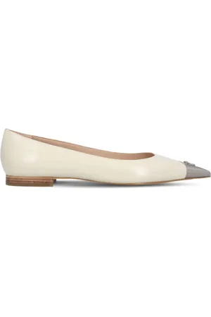 Pinko Toe-embellished leather ballerina shoes