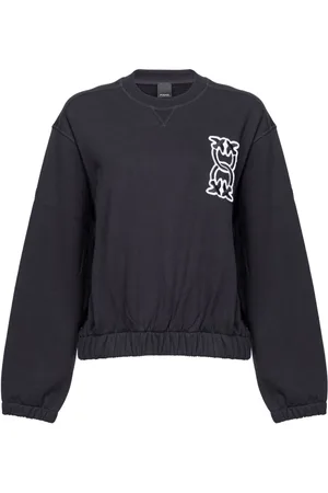 Pinko Love Birds-appliqu?? cotton sweatshirt