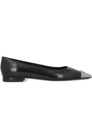 Pinko Toe-embellished leather ballerina shoes