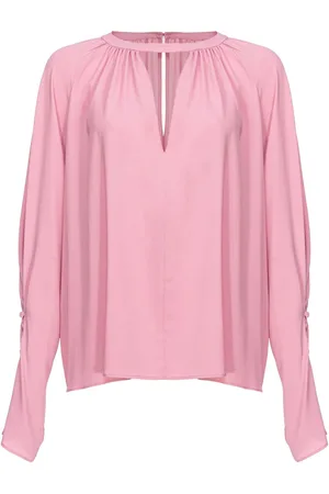 Pinko Keyhole-neck long-sleeve blouse