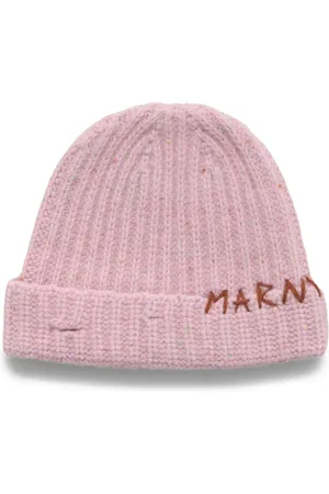 Marni Logo-embroidered ribbed-knit beanie