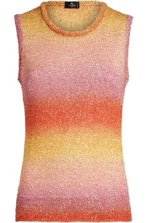 Etro Sequin-embellished striped top