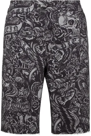 Philipp Plein Tattoo-print canvas shorts