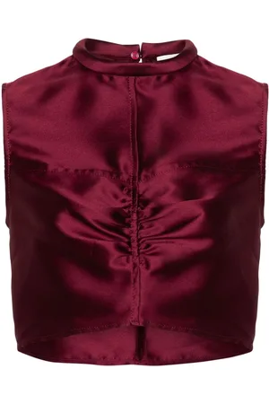 Sandro Ruched sleeveless crop top
