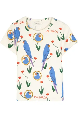 Mini Rodini Logo-print organic-cotton T-shirt