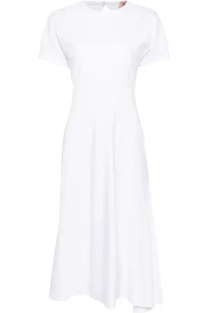 Nº21 Open-back cotton midi dress