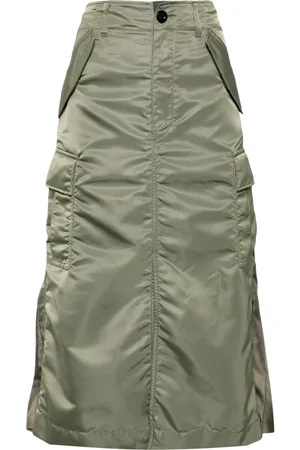 SACAI Pleated gathered midi skirt
