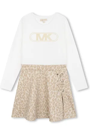 Michael Kors Leopard-print long-sleeved dress