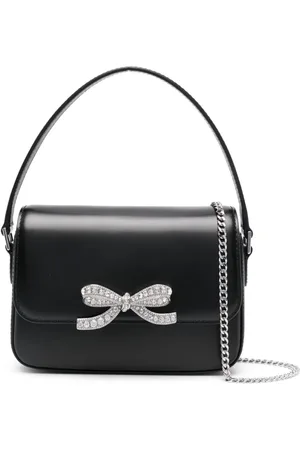 Self-Portrait Bow-detail leather cross body bag