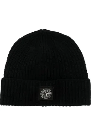Stone Island Logo-patch virgin wool beanie