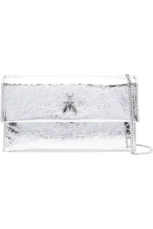 Patrizia Pepe Logo-plaque cracked effect crossbody bag