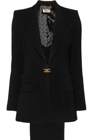 Elisabetta Franchi Logo-plaque crepe suit