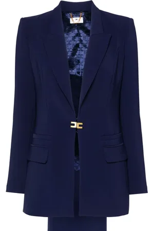 Elisabetta Franchi Logo-plaque crepe suit