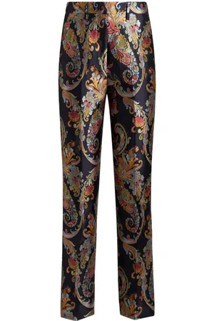 Etro Jacquard paisley cropped trousers
