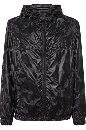 Philipp Plein Camouflage-print hooded windbreaker