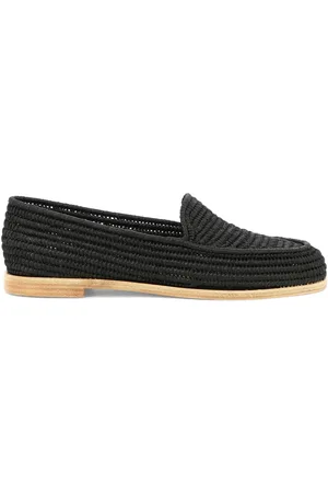 PALOMA Amaranta woven-raffia loafers