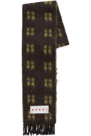 Marni Logo-patch alpaca wool-blend scarf