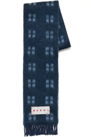 Marni Logo-patch alpaca wool-blend scarf