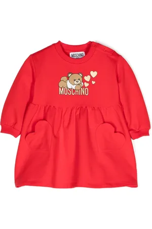 Moschino Logo-print flared cotton dress