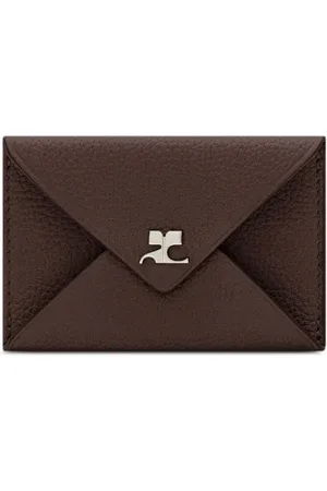 Courrèges Logo-plaque leather cardholder