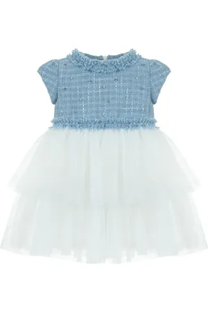 Lapin House Pearl-detail tweed dress