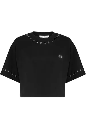 Philipp Plein Star-stud cropped T-shirt