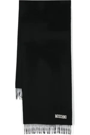Moschino Logo-embroidered merino wool scarf