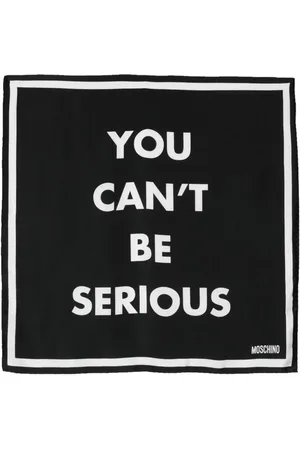 Moschino Slogan-print silk scarf