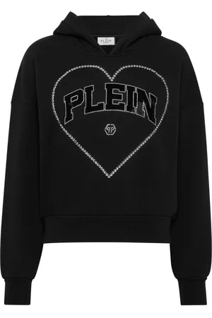 Philipp Plein Heart-motif rhinestone-embellished hoodie